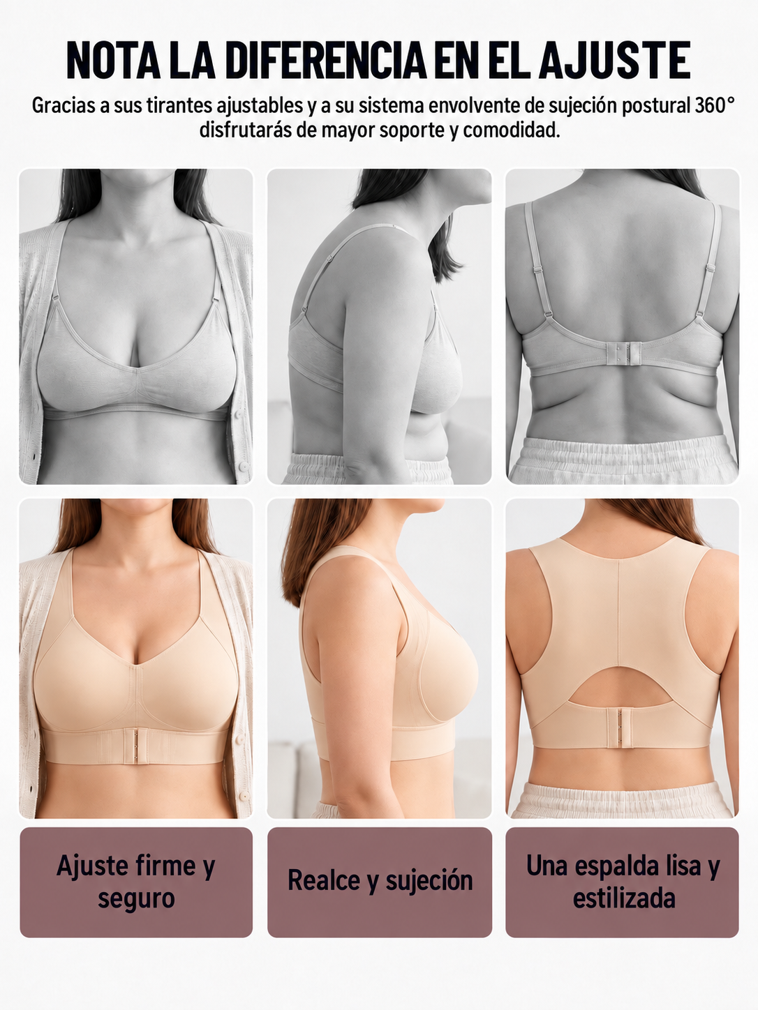 SUJETADOR POSTURAL – ESPALDA RECTA Y REALCE NATURAL